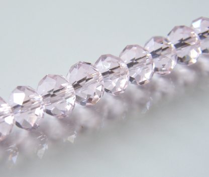 6x8mm faceted crystal rondelle pale pink