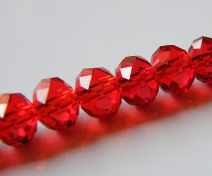 6x8mm faceted crystal rondelle red