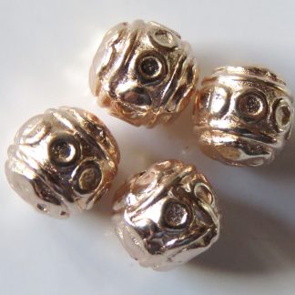 7mm Round Metal Alloy Spacer Beads - Rose Gold
