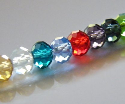 4x6mm faceted crystal rondelle mixed