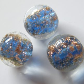 12mm round goldsand lampwork glass beads blue