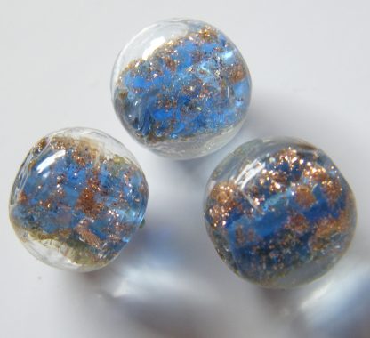 12mm round goldsand lampwork glass beads blue