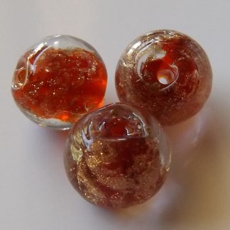 12mm round goldsand lampwork glass beads dark red
