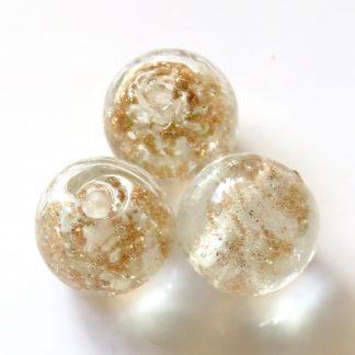 12mm round goldsand lampwork glass beads clear