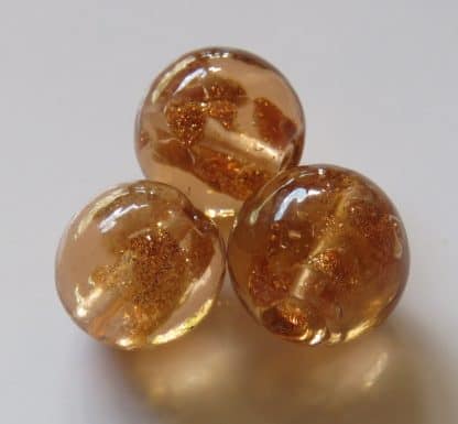 12mm round goldsand lampwork glass beads honey amber
