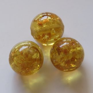 12mm round goldsand lampwork glass beads bright topaz
