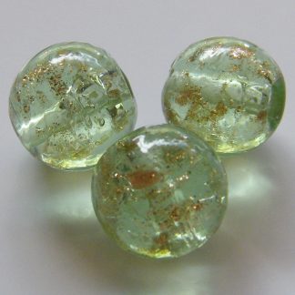 12mm round goldsand lampwork glass beads pale green