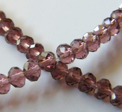 3x4mm rondelle faceted garnet crystal beads