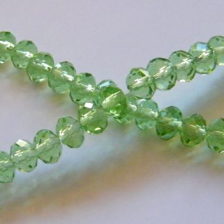 3x4mm rondelle faceted bright green crystal beads