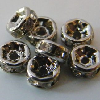 4mm Dark Silver Mideast Rhinestone Crystal Rondelle Spacers