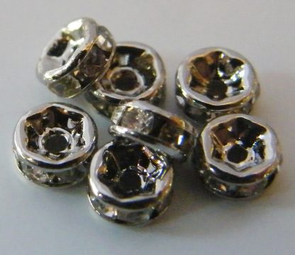 4mm Dark Silver Mideast Rhinestone Crystal Rondelle Spacers