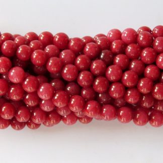 6mm malaysian jade round gemstone bead opaque berry red