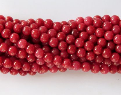 6mm malaysian jade round gemstone bead opaque berry red