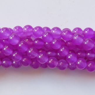 6mm malaysian jade round gemstone bead bright violet