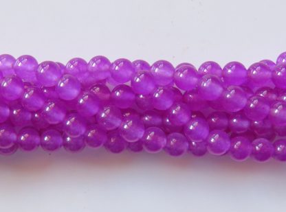 6mm malaysian jade round gemstone bead bright violet