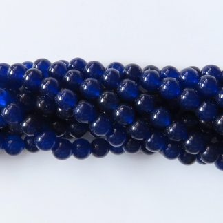 8mm malaysian jade round gemstone bead cobalt blue