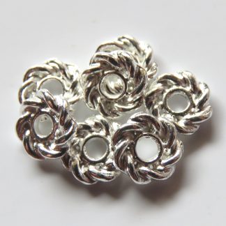 8x2mm silver zinc alloy metal ring spacer beads