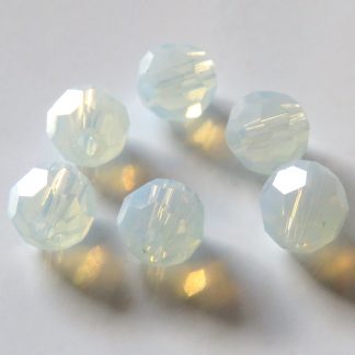 6mm Faceted Round Crystal Beads Opalite
