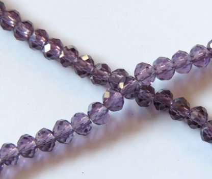 3x4mm rondelle faceted amethyst crystal beads