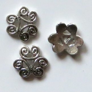 11mm antique silver Metal Alloy Bead Caps