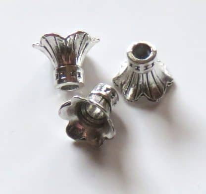 5x11x9mm antique silver Metal Alloy Bead Caps