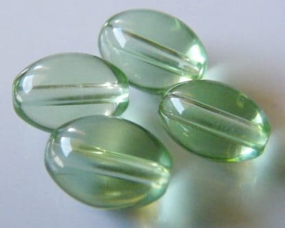 11mm oval smooth crystal glass beads green