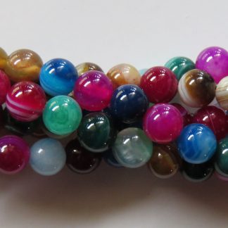 6mm mixed agate round gemstone bead