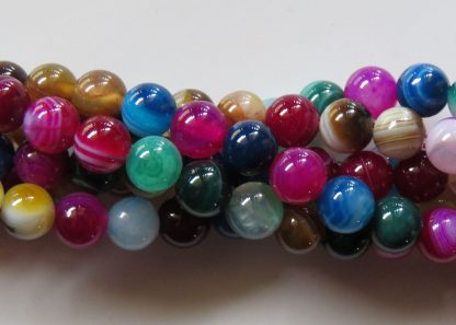 6mm mixed agate round gemstone bead