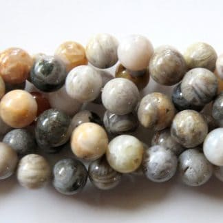 10mm bamboo agate round gemstone bead
