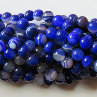 10mm blue agate round gemstone bead
