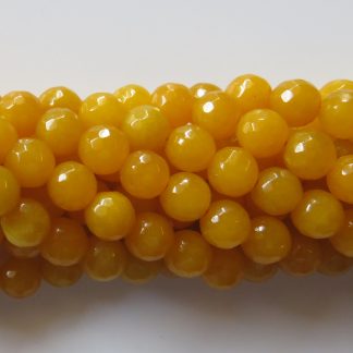 8mm Round Gemstone Beads - Faceted Malaysian Jade - Butterscotch