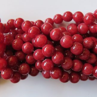 8mm malaysian jade round gemstone bead opaque berry red