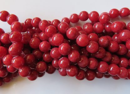8mm malaysian jade round gemstone bead opaque berry red