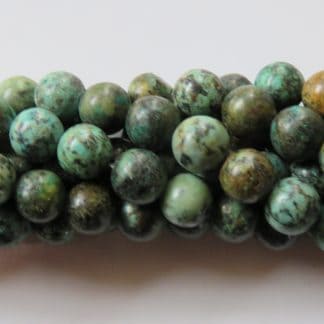 8mm Round Natural Gemstone Beads African Turquoise (Jasper)