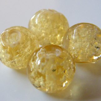 10mm glow round lampwork glass beads amber