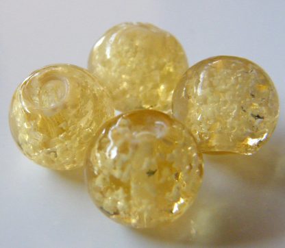 10mm glow round lampwork glass beads amber