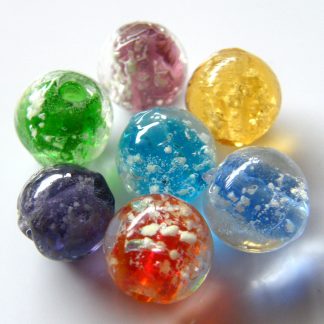 10mm glow round lampwork glass beads mixed