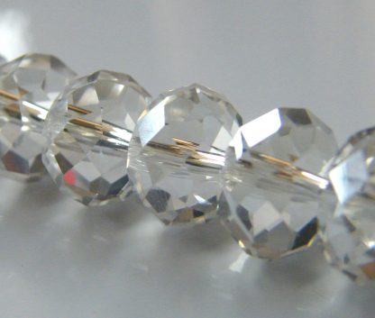 9x12mm faceted crystal rondelle clear
