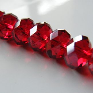 9x12mm Faceted Crystal Rondelles - Dark Red