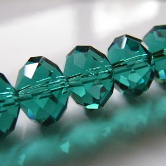 9x12mm faceted crystal rondelle teal