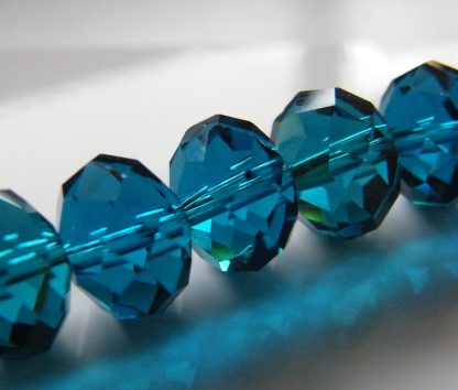 9x12mm faceted crystal rondelle turquoise