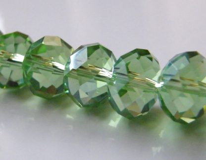 9x12mm Faceted Crystal Rondelles - Bright Green