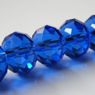 9x12mm Faceted Crystal Rondelles - Blue
