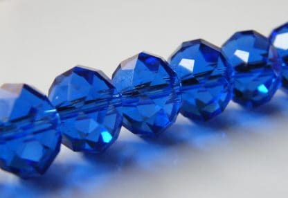 9x12mm Faceted Crystal Rondelles - Blue