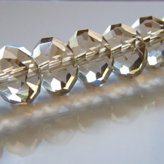 9x12mm Faceted Crystal Rondelles - Pale Smoky Topaz