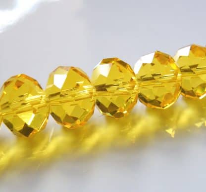 9x12mm Faceted Crystal Rondelles - Bright Topaz