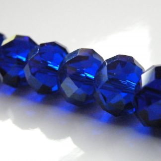 9x12mm Faceted Crystal Rondelles - Cobalt Blue