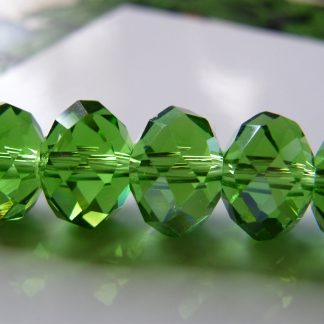 9x12mm Faceted Crystal Rondelles - Green