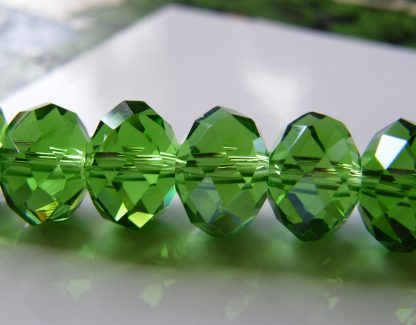 9x12mm Faceted Crystal Rondelles - Green