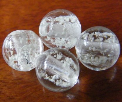 10mm glow round lampwork glass beads clear